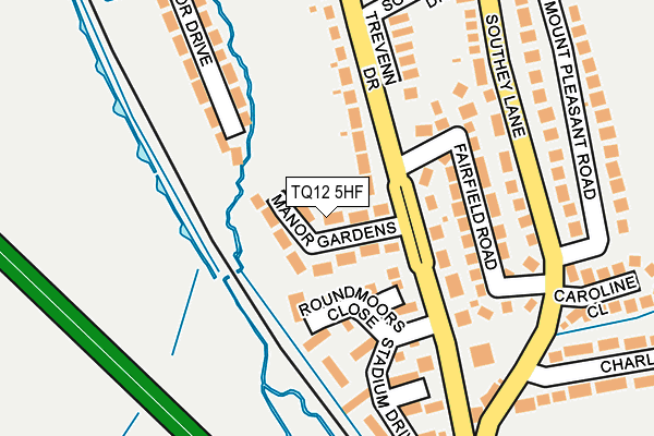 TQ12 5HF map - OS OpenMap – Local (Ordnance Survey)