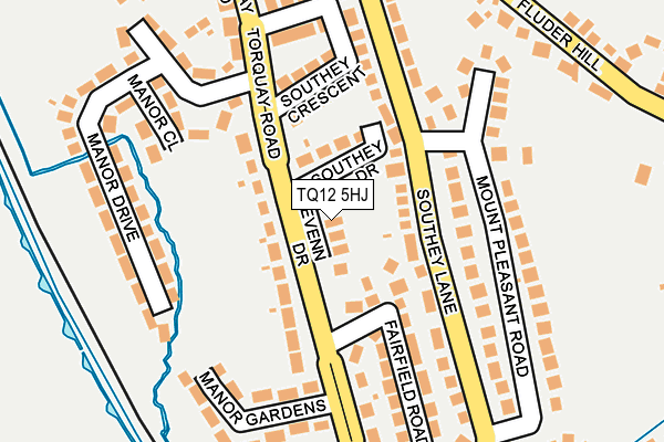 TQ12 5HJ map - OS OpenMap – Local (Ordnance Survey)
