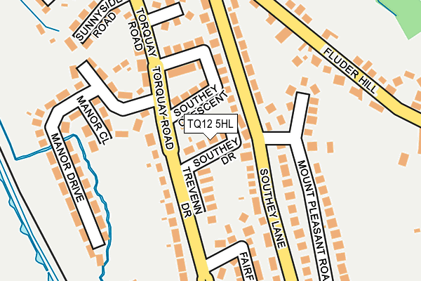 TQ12 5HL map - OS OpenMap – Local (Ordnance Survey)