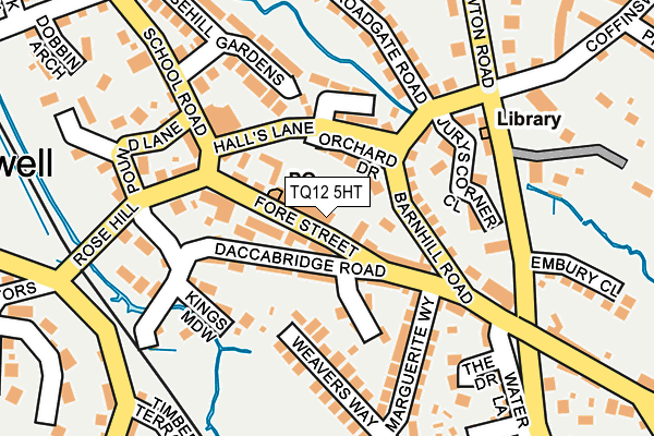 TQ12 5HT map - OS OpenMap – Local (Ordnance Survey)