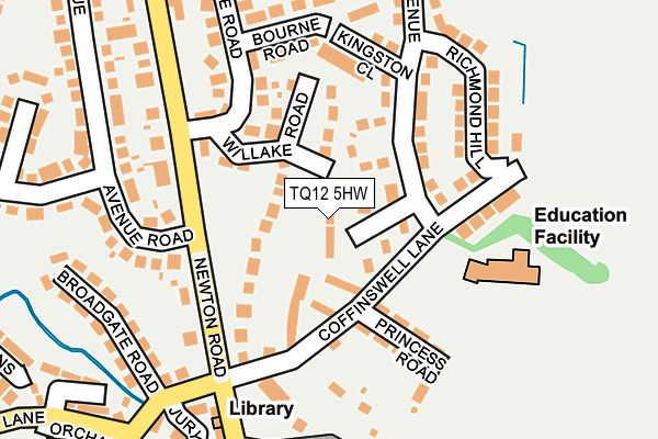 TQ12 5HW map - OS OpenMap – Local (Ordnance Survey)