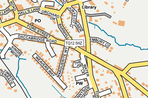 TQ12 5HZ map - OS OpenMap – Local (Ordnance Survey)