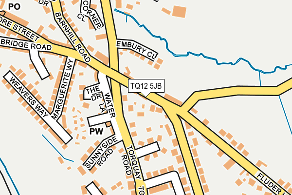 TQ12 5JB map - OS OpenMap – Local (Ordnance Survey)