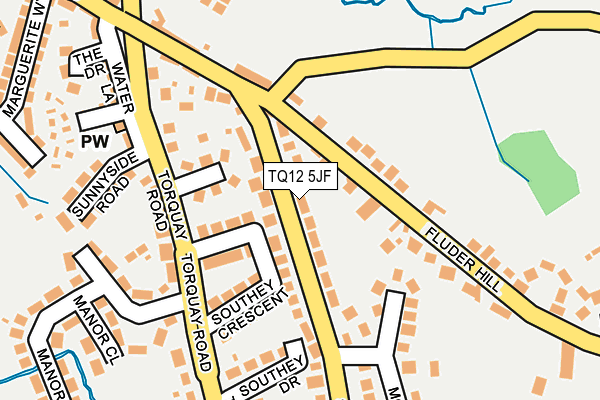TQ12 5JF map - OS OpenMap – Local (Ordnance Survey)