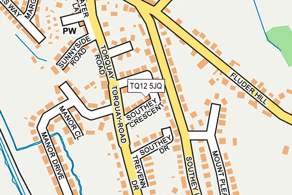 TQ12 5JQ map - OS OpenMap – Local (Ordnance Survey)