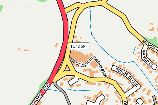 TQ12 5NF map - OS OpenMap – Local (Ordnance Survey)