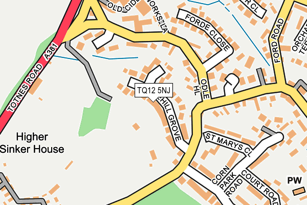 TQ12 5NJ map - OS OpenMap – Local (Ordnance Survey)
