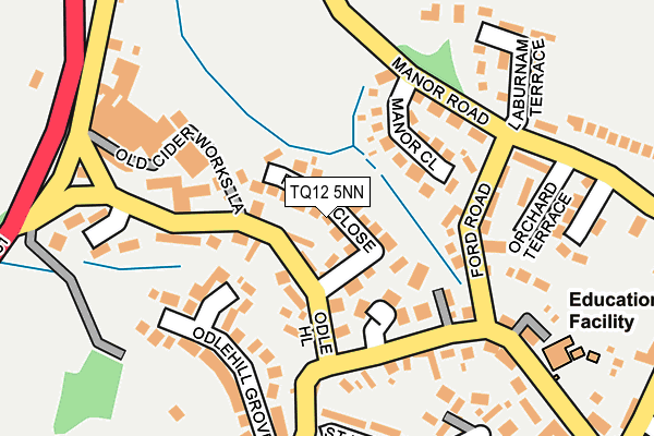 TQ12 5NN map - OS OpenMap – Local (Ordnance Survey)