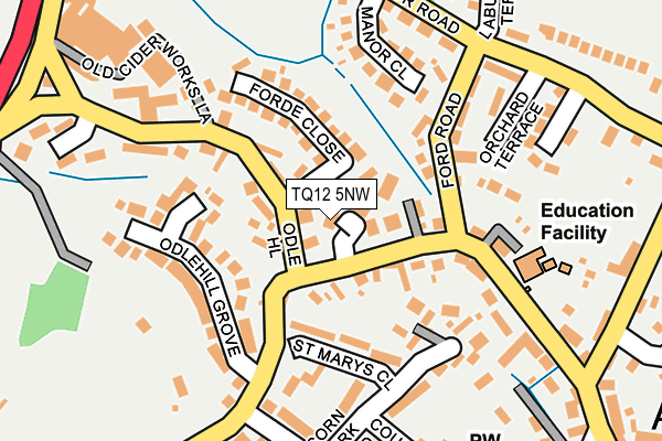 TQ12 5NW map - OS OpenMap – Local (Ordnance Survey)