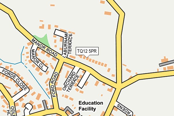 TQ12 5PR map - OS OpenMap – Local (Ordnance Survey)