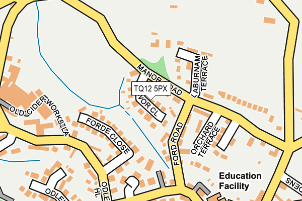 TQ12 5PX map - OS OpenMap – Local (Ordnance Survey)