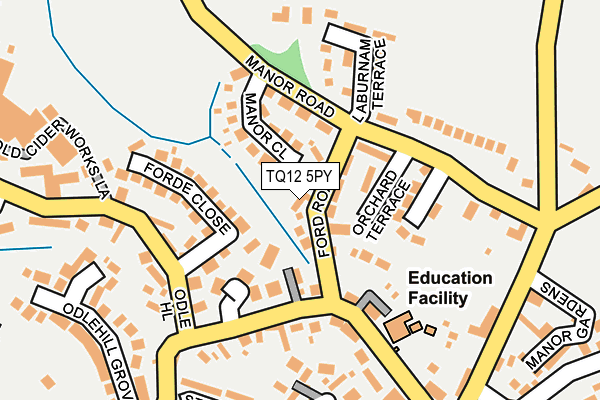 TQ12 5PY map - OS OpenMap – Local (Ordnance Survey)