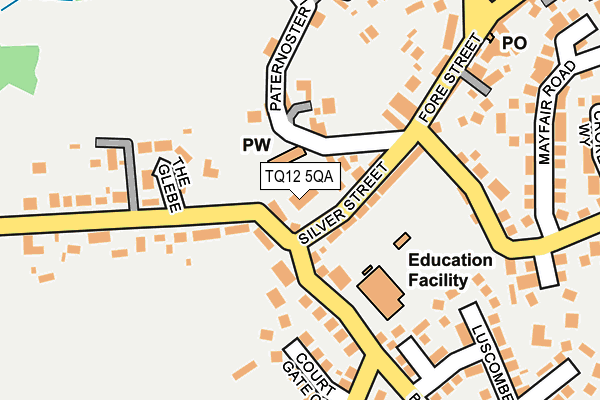TQ12 5QA map - OS OpenMap – Local (Ordnance Survey)