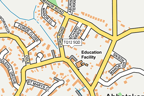 TQ12 5QD map - OS OpenMap – Local (Ordnance Survey)