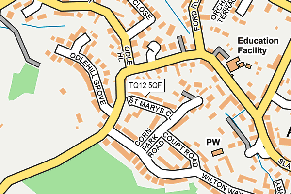 TQ12 5QF map - OS OpenMap – Local (Ordnance Survey)