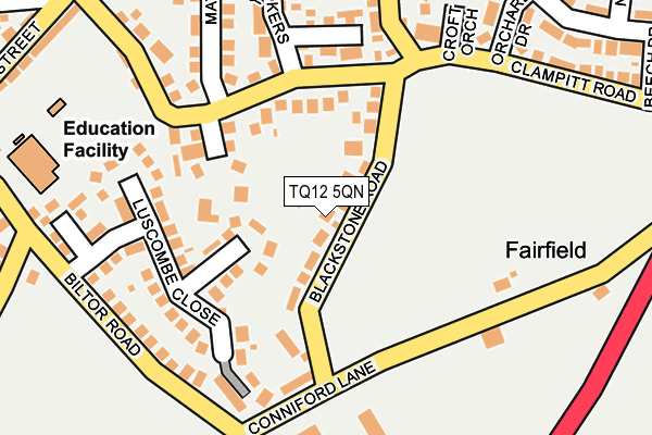 TQ12 5QN map - OS OpenMap – Local (Ordnance Survey)