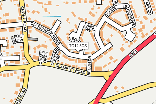 TQ12 5QS map - OS OpenMap – Local (Ordnance Survey)