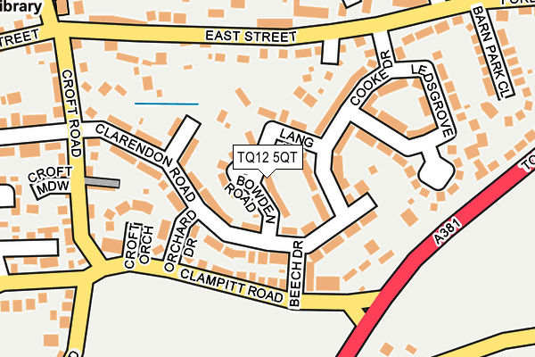 TQ12 5QT map - OS OpenMap – Local (Ordnance Survey)