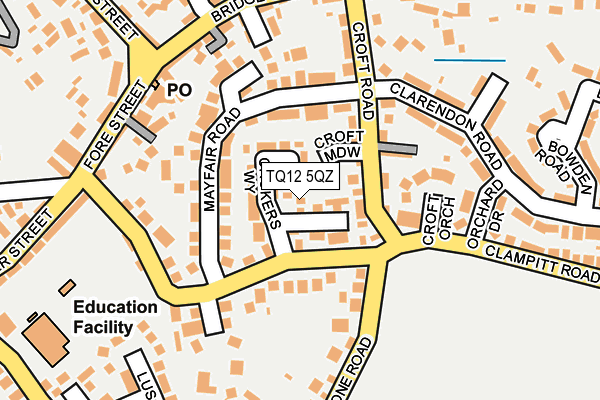 TQ12 5QZ map - OS OpenMap – Local (Ordnance Survey)