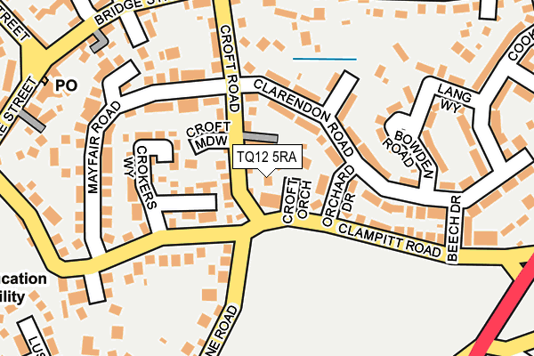 TQ12 5RA map - OS OpenMap – Local (Ordnance Survey)