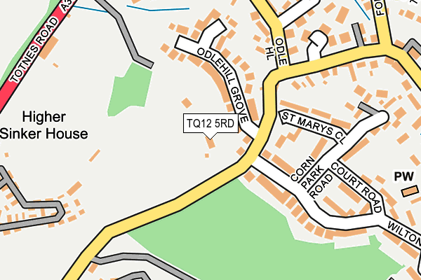 TQ12 5RD map - OS OpenMap – Local (Ordnance Survey)