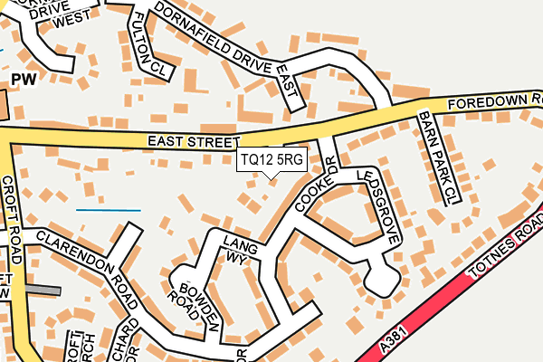 TQ12 5RG map - OS OpenMap – Local (Ordnance Survey)