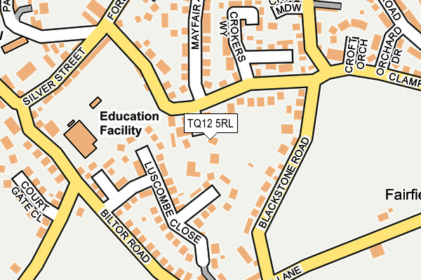 TQ12 5RL map - OS OpenMap – Local (Ordnance Survey)
