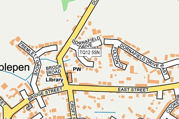 TQ12 5SN map - OS OpenMap – Local (Ordnance Survey)
