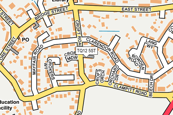 TQ12 5ST map - OS OpenMap – Local (Ordnance Survey)