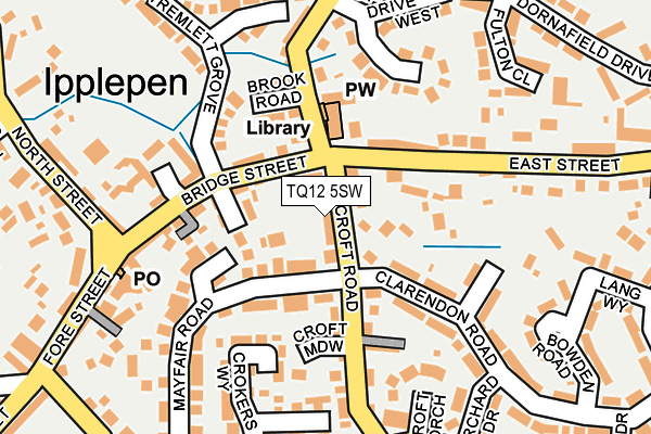 TQ12 5SW map - OS OpenMap – Local (Ordnance Survey)