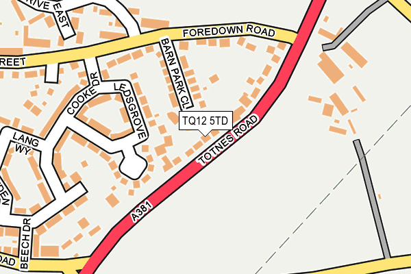 TQ12 5TD map - OS OpenMap – Local (Ordnance Survey)