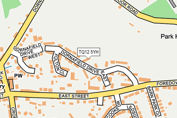 TQ12 5YH map - OS OpenMap – Local (Ordnance Survey)