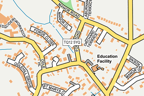 TQ12 5YQ map - OS OpenMap – Local (Ordnance Survey)