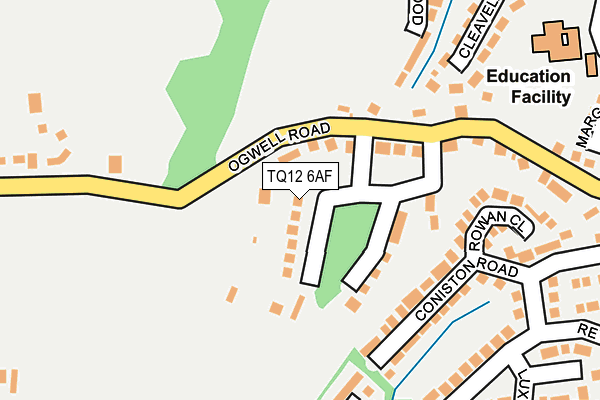TQ12 6AF map - OS OpenMap – Local (Ordnance Survey)