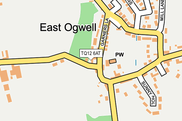 TQ12 6AT map - OS OpenMap – Local (Ordnance Survey)