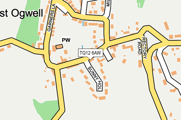 TQ12 6AW map - OS OpenMap – Local (Ordnance Survey)