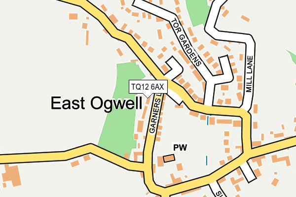 TQ12 6AX map - OS OpenMap – Local (Ordnance Survey)