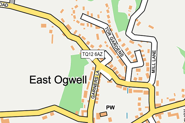 TQ12 6AZ map - OS OpenMap – Local (Ordnance Survey)