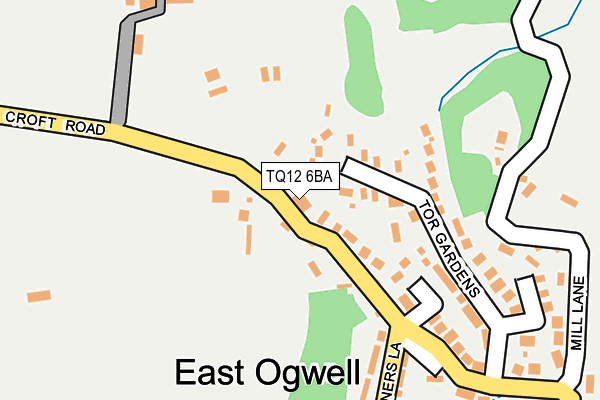 TQ12 6BA map - OS OpenMap – Local (Ordnance Survey)
