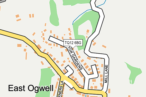 TQ12 6BG map - OS OpenMap – Local (Ordnance Survey)