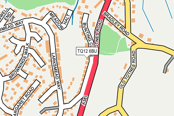 TQ12 6BU map - OS OpenMap – Local (Ordnance Survey)