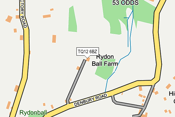 TQ12 6BZ map - OS OpenMap – Local (Ordnance Survey)