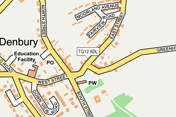 TQ12 6DL map - OS OpenMap – Local (Ordnance Survey)