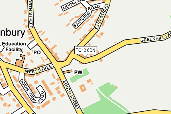 TQ12 6DN map - OS OpenMap – Local (Ordnance Survey)