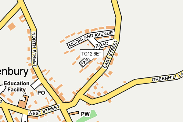 TQ12 6ET map - OS OpenMap – Local (Ordnance Survey)