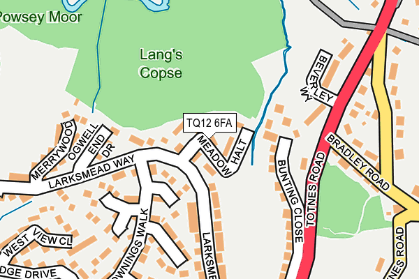 TQ12 6FA map - OS OpenMap – Local (Ordnance Survey)