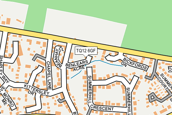 TQ12 6GF map - OS OpenMap – Local (Ordnance Survey)