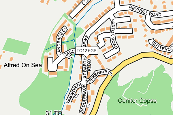 TQ12 6GP map - OS OpenMap – Local (Ordnance Survey)
