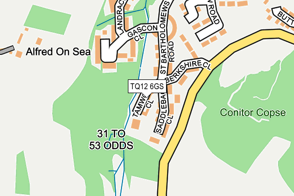 TQ12 6GS map - OS OpenMap – Local (Ordnance Survey)