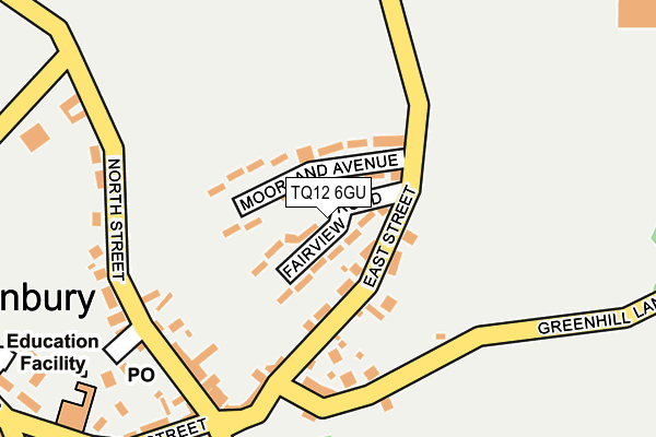 TQ12 6GU map - OS OpenMap – Local (Ordnance Survey)